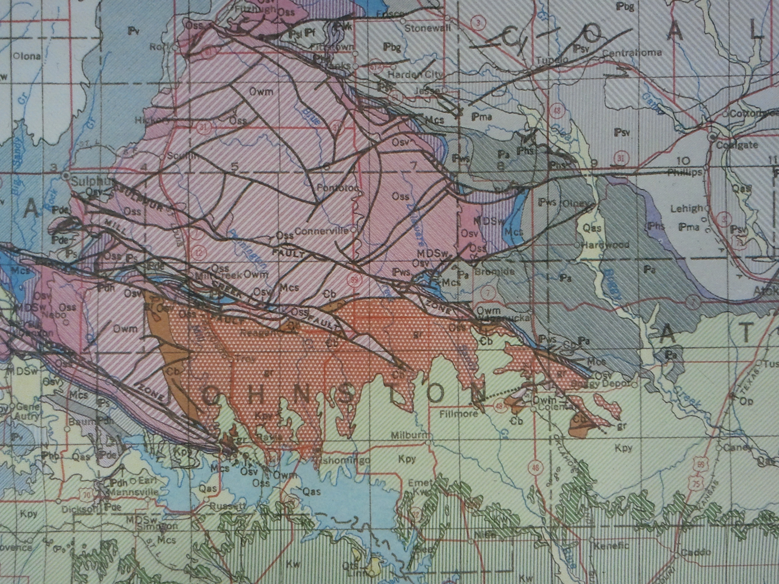 Geological Map of Oklahoma 1954