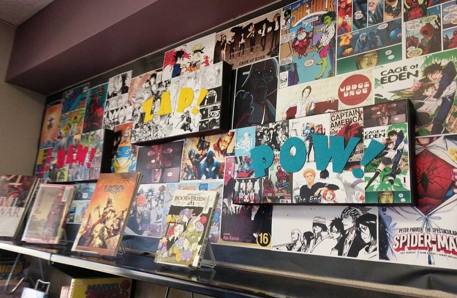 Display of graphic novels at Maxwell Park Library