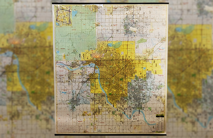 Map with Blurred Map Background
