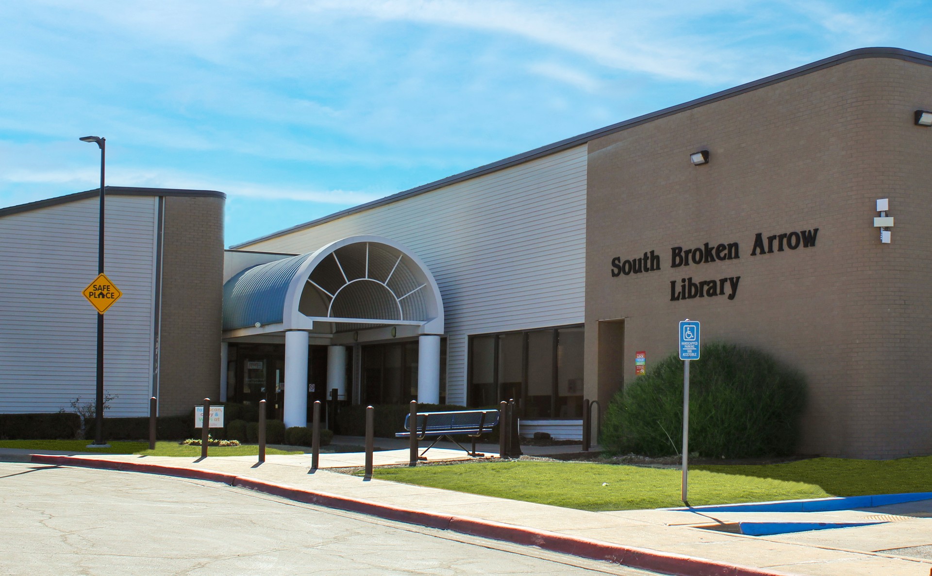 entrance to the library