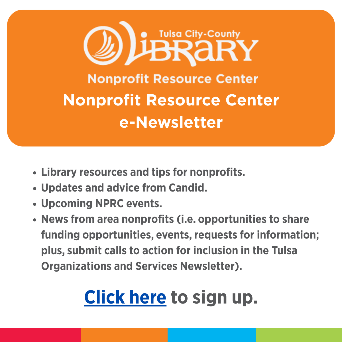 Nonprofit Resource Center e-Newsletter sign up