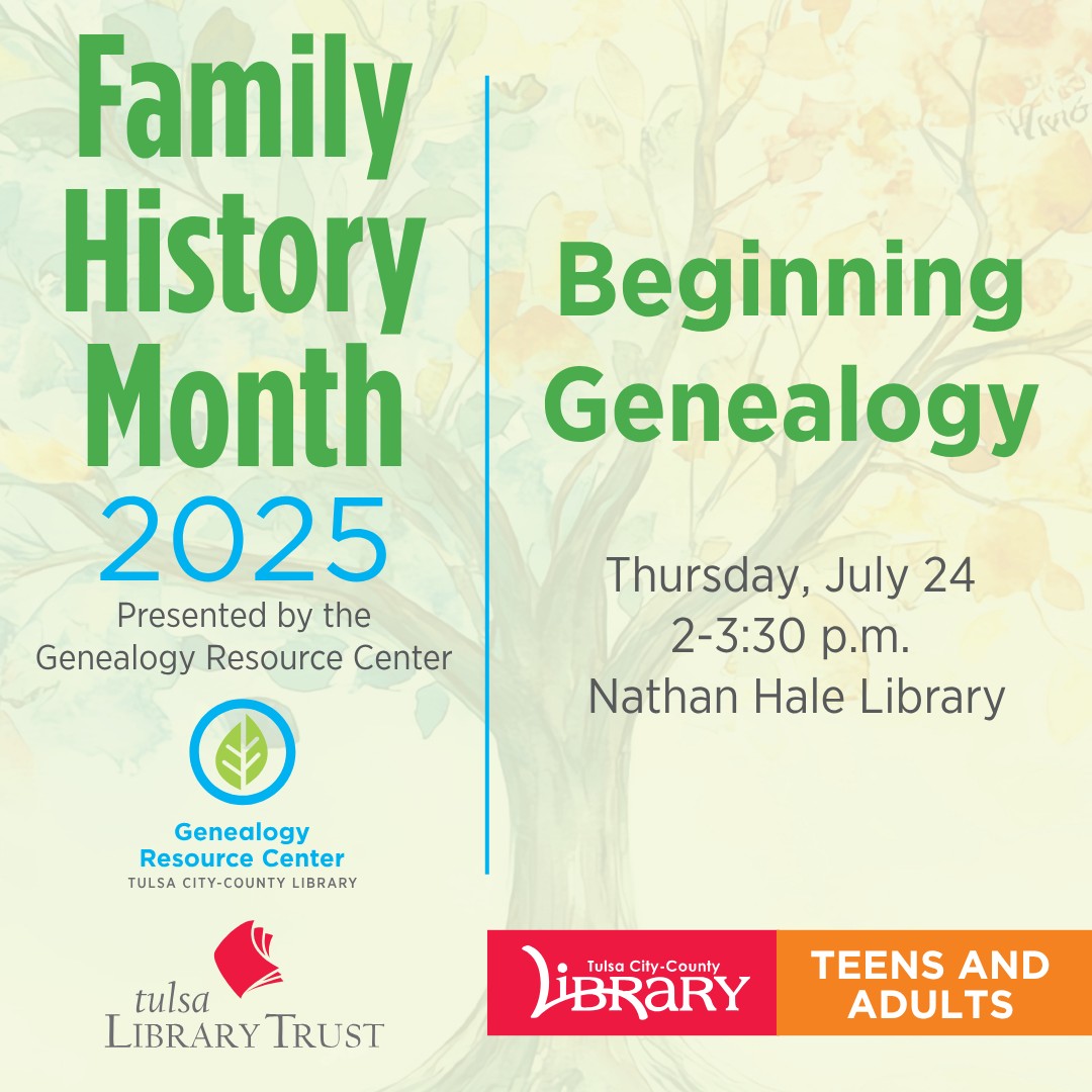 Beginning Genealogy on Thursday, July 24th at 2pm at the Nathan Hale Public Library