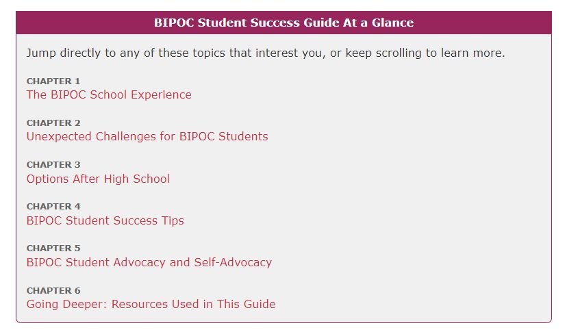 bipoc school guide