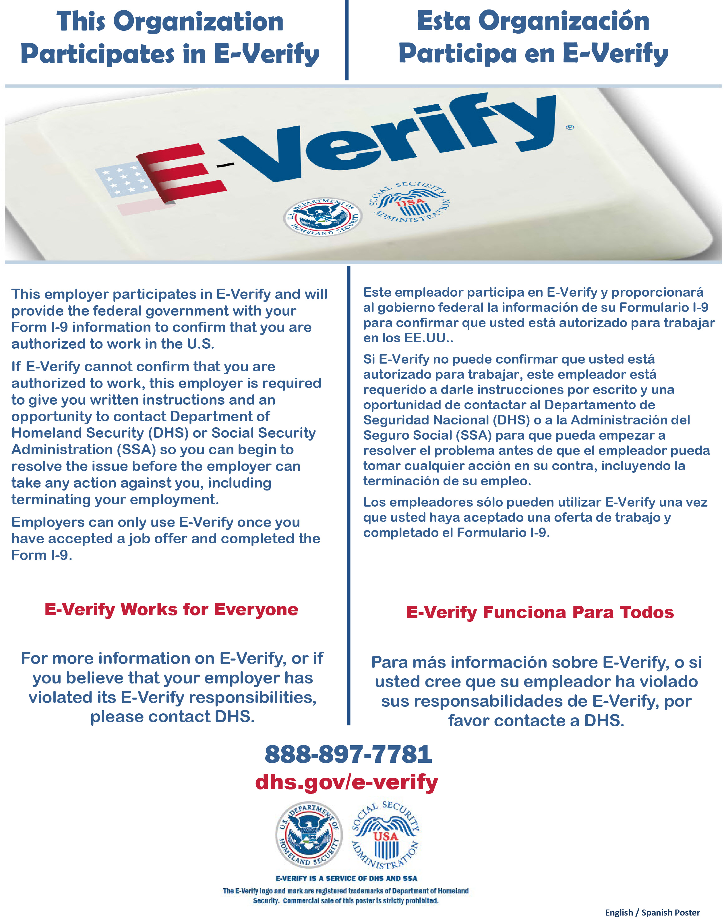 E-Verify Participation Poster