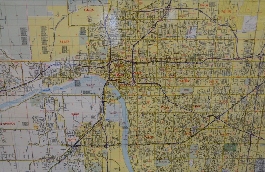 Research Center Tulsa County Wall Map