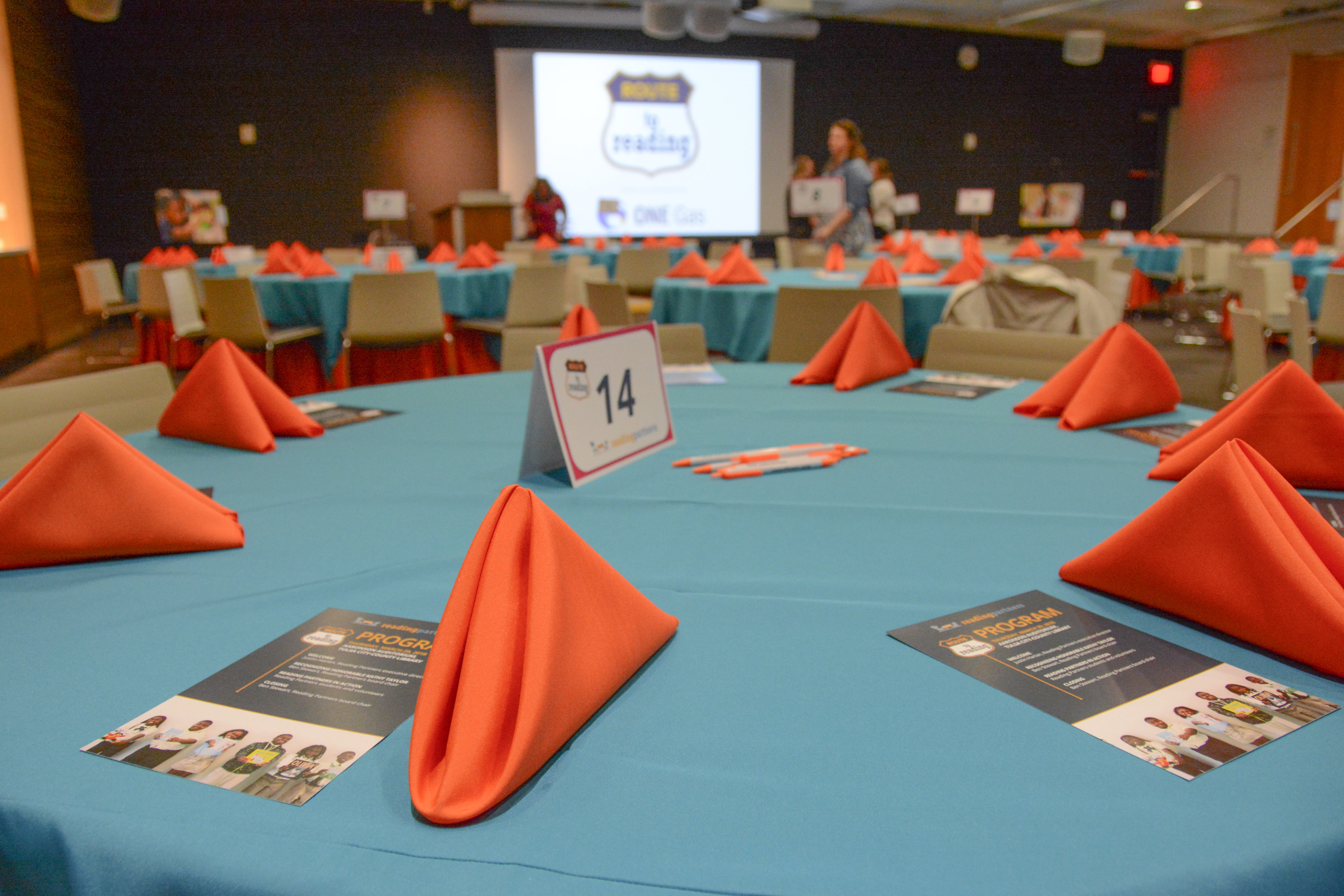 Aaronson Auditorium set up for event
