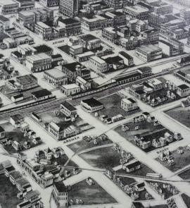 Aero View of Tulsa, 1918; drawn by T. M. Fowler; Oklahoma Historical Society Research Division