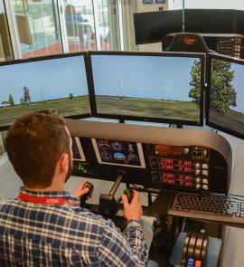 flight simulator available in digital literacy lab