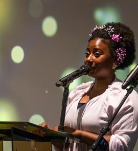 Women giving presentation