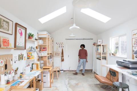 Christian Robinson in his studio